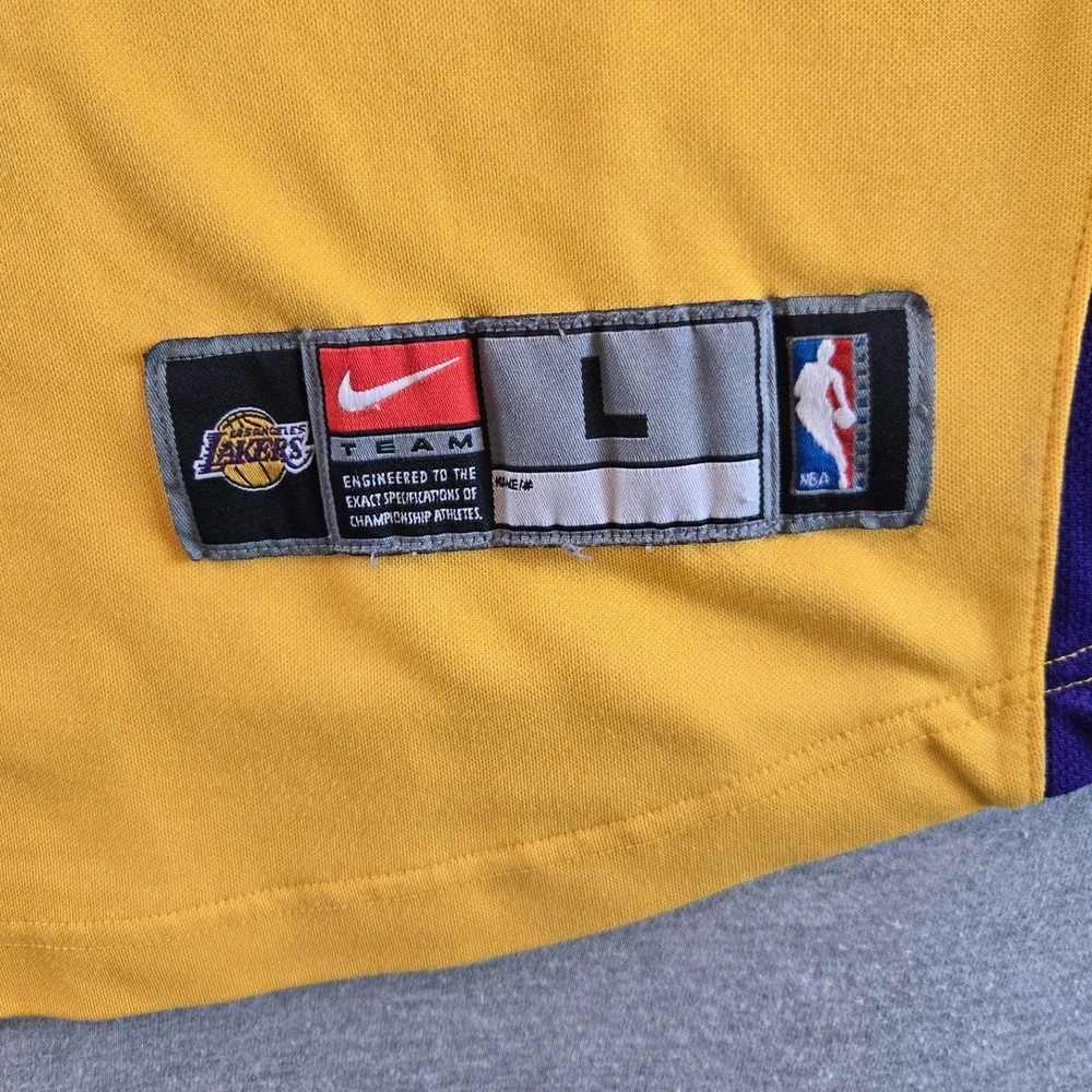 Vintage Nike Warm Up Shirt Mens Large Gold 2002-03 Los Angeles Lakers NBA Y2K